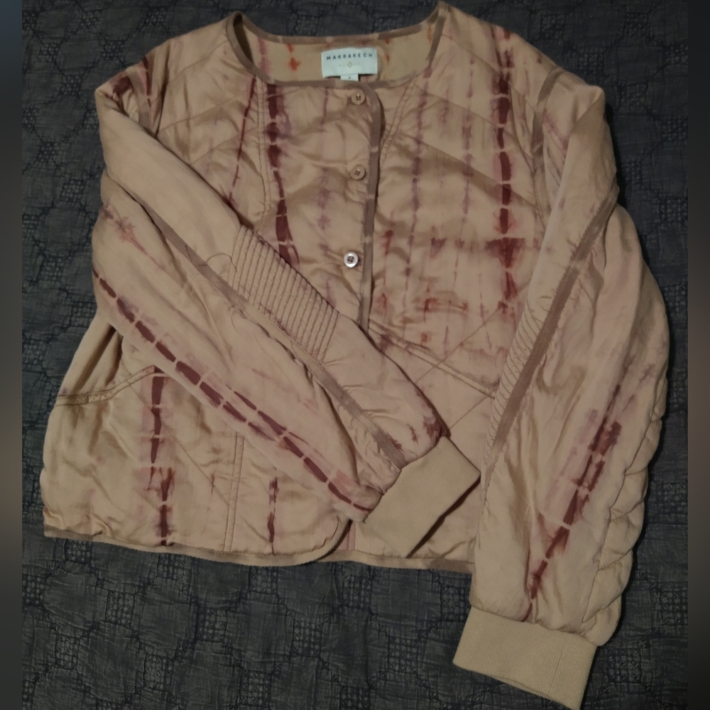 Marrakech Quilted Jacket Pink Tye Dye